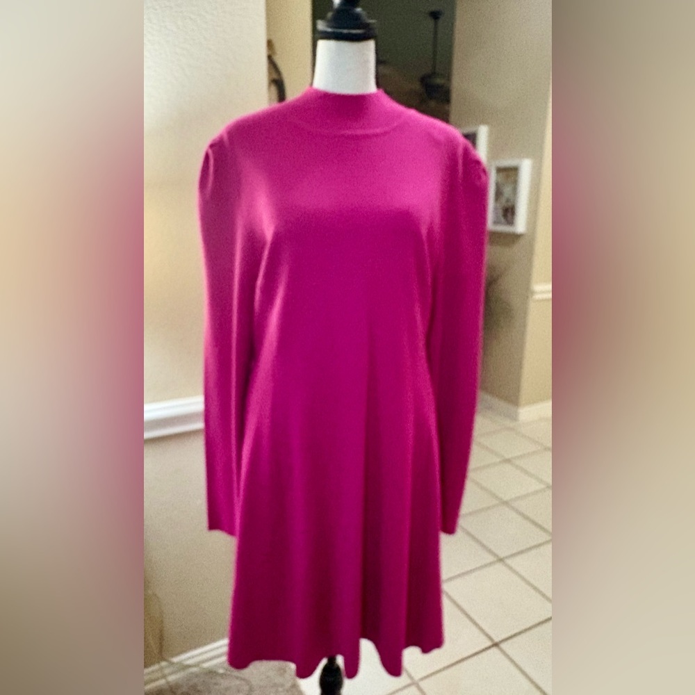 Vibrant Pink Long Sleeve Dress